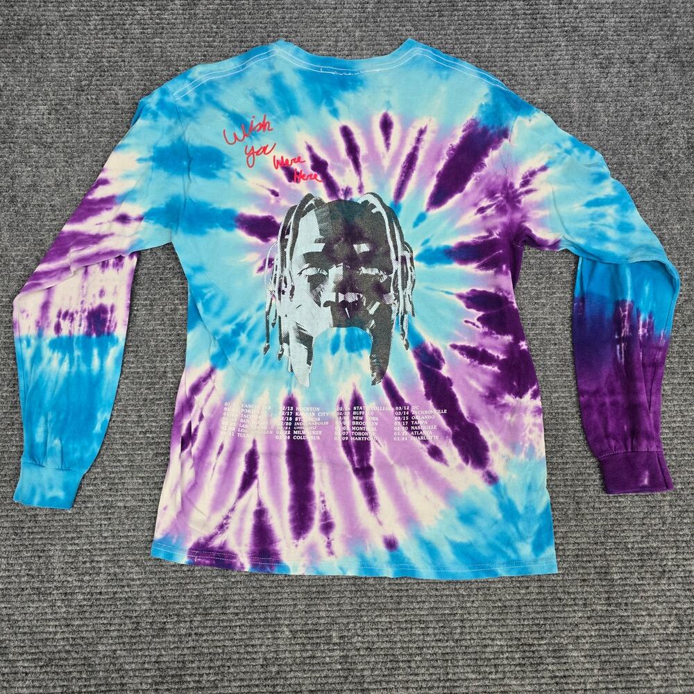 Travis Scott Astroworld Tour Shirt Mens M Tie Dye Long Sleeve Wish You Were Here